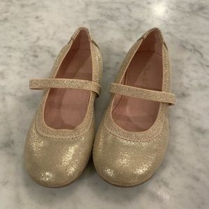 Olive & Edie gold Mary Jane flats